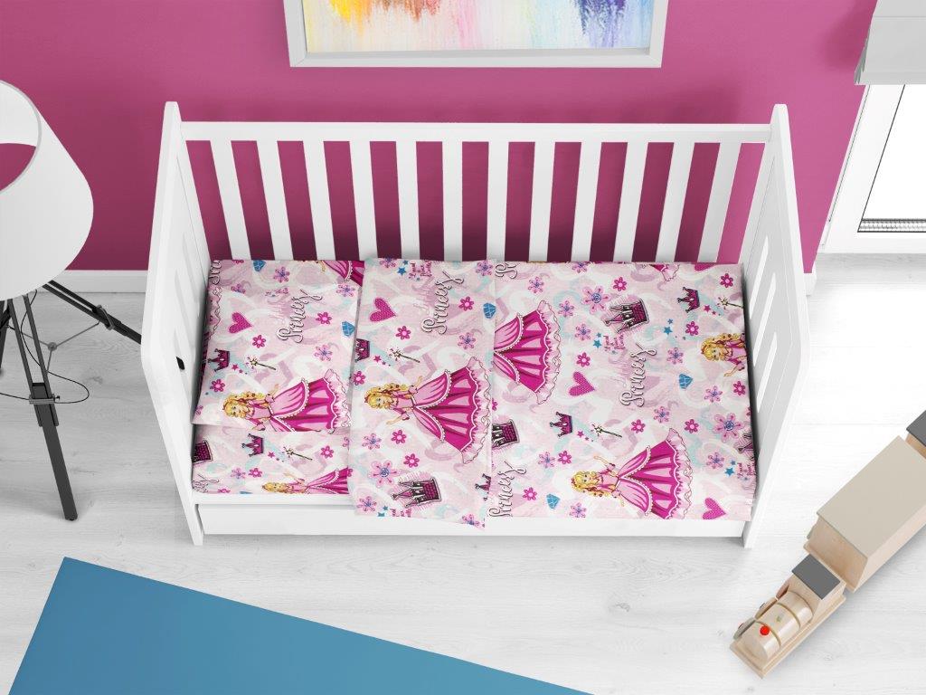 Σεντόνι Μεμονωμένο Polycotton Με Λάστιχο Κούνιας 70x140+15εκ. Princess 390 Pink Dimcol (Τύπος κατωσέντονου: Με Λάστιχο, Χρώμα: Ροζ, Ύφασμα: 70% Βαμβάκι-30% Polyester) - DimCol - 31312019003